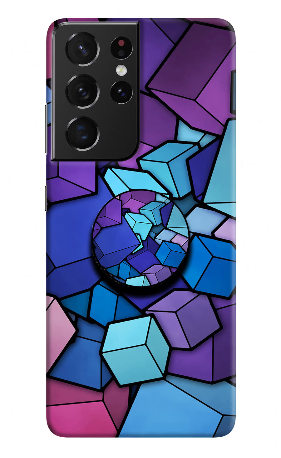 Cubic Abstract Samsung S21 Ultra Pop Case, Hard case
