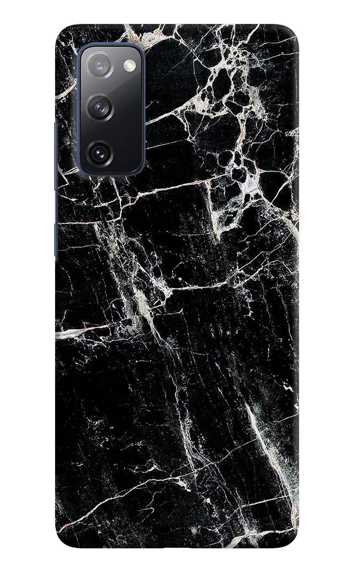 Black Marble Texture Samsung S20 FE Hard Case Back Cover by Casekaro