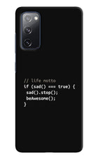 Life Motto Code Samsung S20 FE Hard Case Back Cover by Casekaro