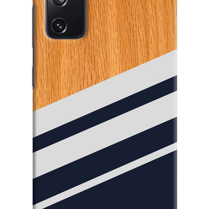 Blue and white wooden Samsung S20 FE Hard Case Back Cover by Casekaro