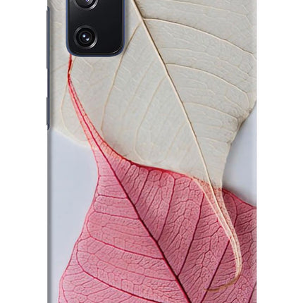 White Pink Leaf Samsung S20 FE Hard Case Back Cover by Casekaro