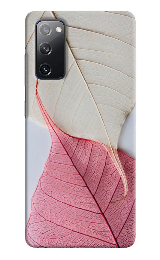 White Pink Leaf Samsung S20 FE Hard Case Back Cover by Casekaro