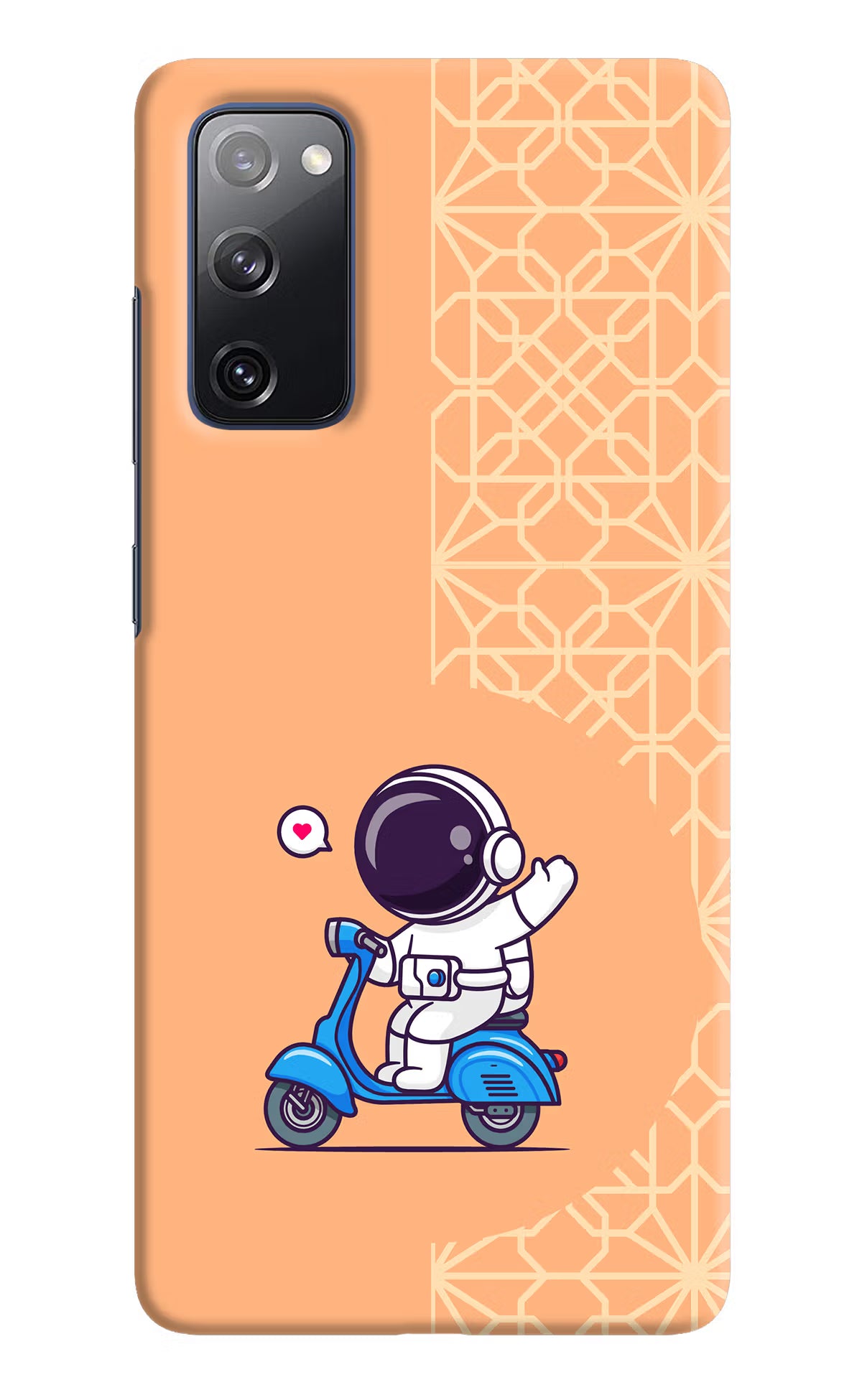 Cute Astronaut Riding Samsung S20 FE Hard Case Back Cover by Casekaro