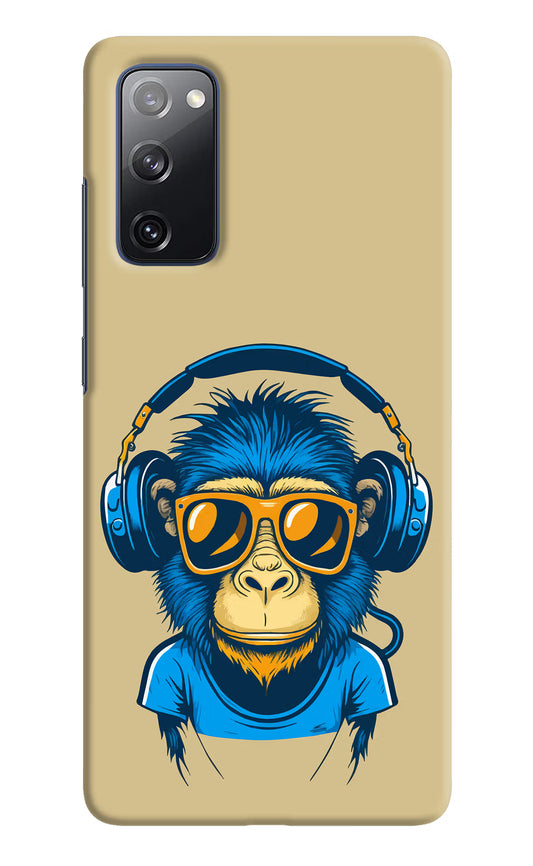 Monkey Headphone Samsung S20 FE Hard Case Back Cover by Casekaro