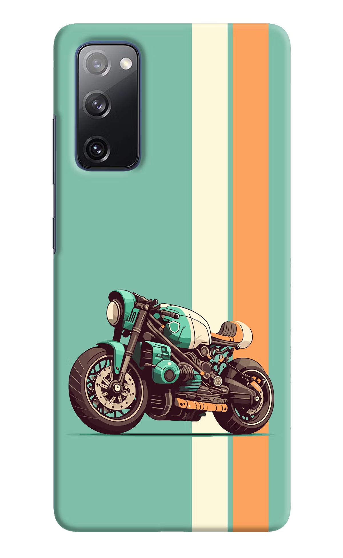 Striped Moto Drift Samsung S20 FE Hard Case Back Cover by Casekaro
