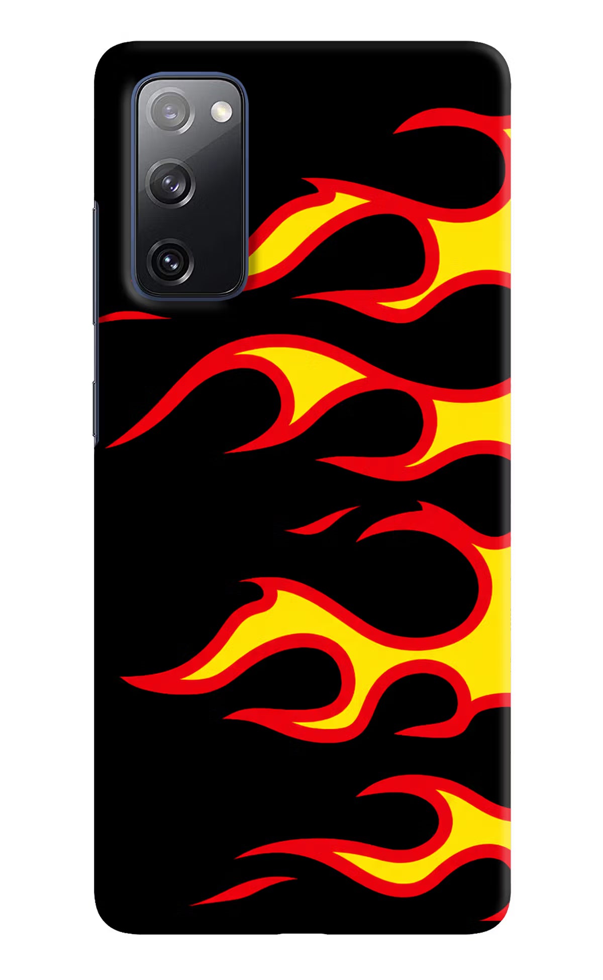 Side Sweep Flames Samsung S20 FE Hard Case Back Cover by Casekaro