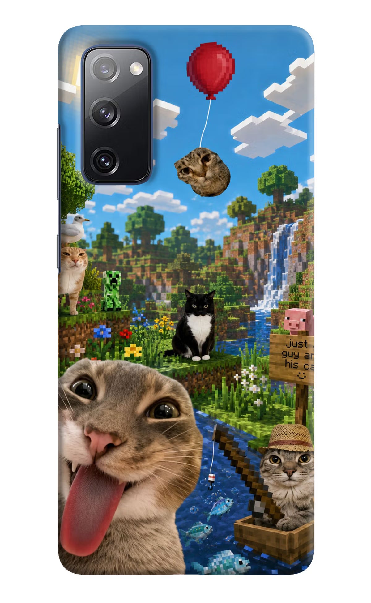 Minecraft Cat Chaos Samsung S20 FE Back Cover
