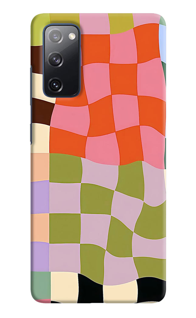 Wavy Grid Samsung S20 FE Hard Case Back Cover by Casekaro