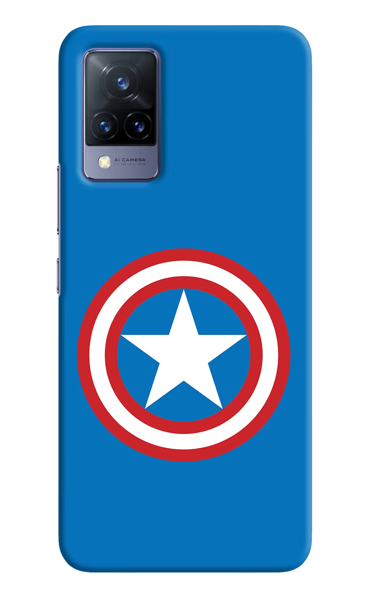 Captain America Logo Vivo V21 Hard Case Back Cover by Casekaro