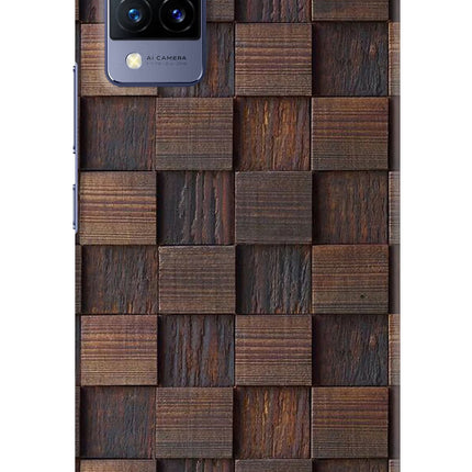 Wooden Cube Design Vivo V21 Hard Case Back Cover by Casekaro