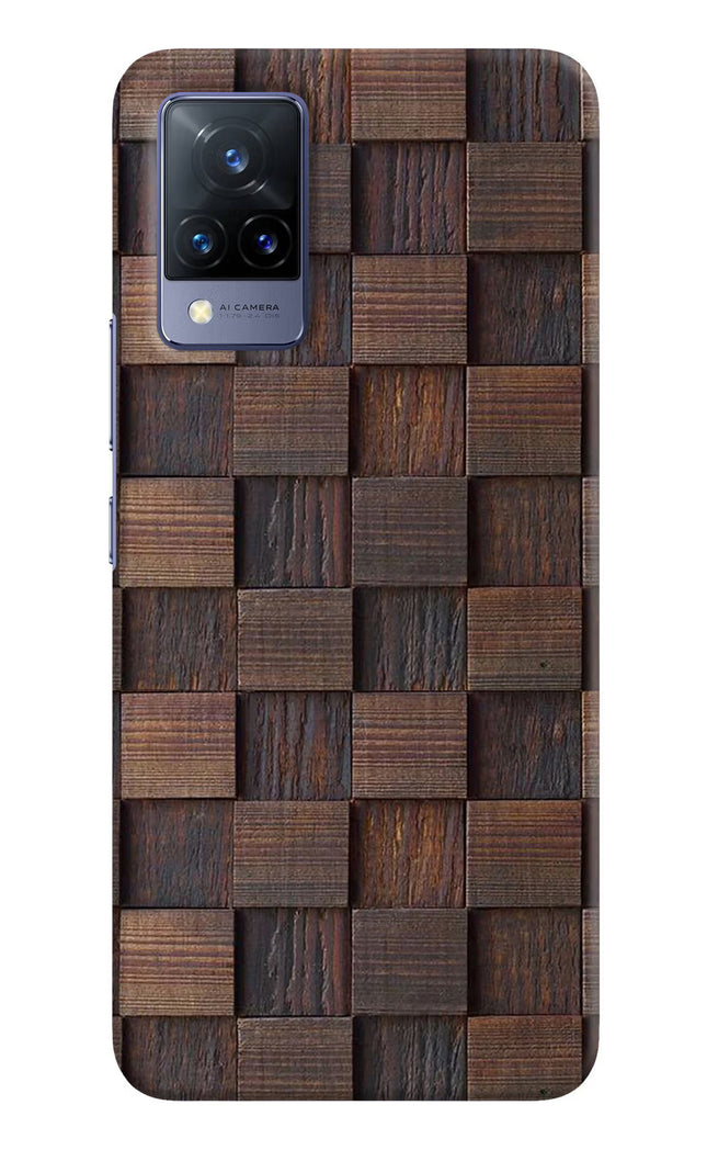 Wooden Cube Design Vivo V21 Hard Case Back Cover by Casekaro