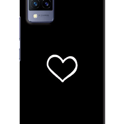 Heart Vivo V21 Hard Case Back Cover by Casekaro