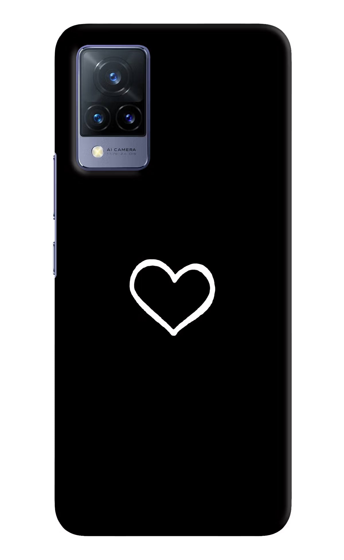 Heart Vivo V21 Hard Case Back Cover by Casekaro