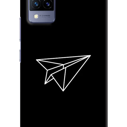 Paper Plane White Vivo V21 Hard Case Back Cover by Casekaro