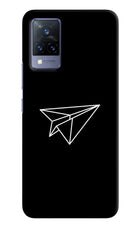 Paper Plane White Vivo V21 Hard Case Back Cover by Casekaro