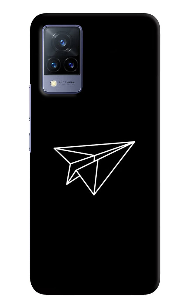 Paper Plane White Vivo V21 Hard Case Back Cover by Casekaro