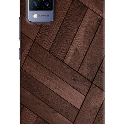 Wooden Texture Design Vivo V21 Hard Case Back Cover by Casekaro