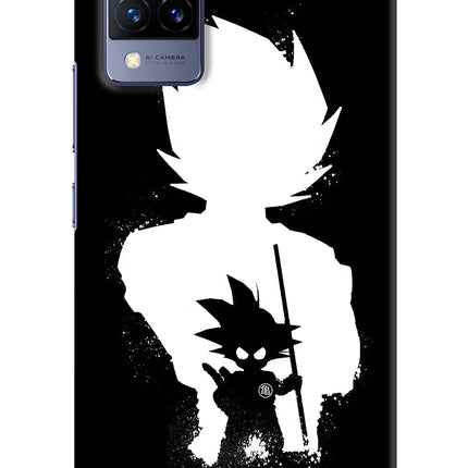 Goku Shadow Vivo V21 Hard Case Back Cover by Casekaro