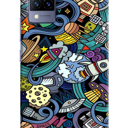 Space Abstract Vivo V21 Hard Case Back Cover by Casekaro