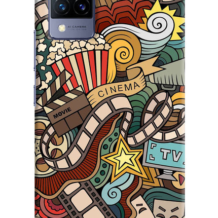Cinema Abstract Vivo V21 Hard Case Back Cover by Casekaro