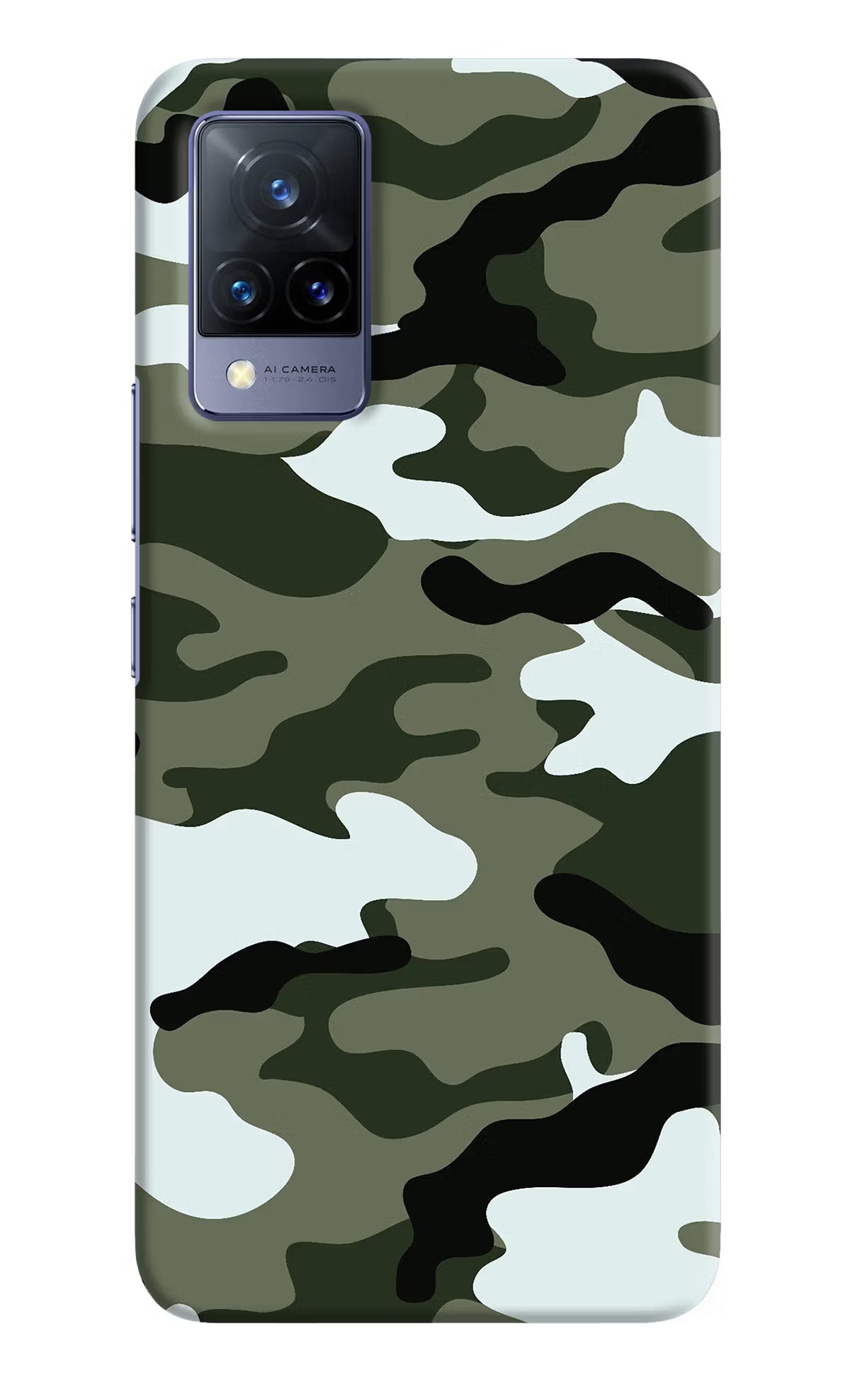 Camouflage Vivo V21 Hard Case Back Cover by Casekaro