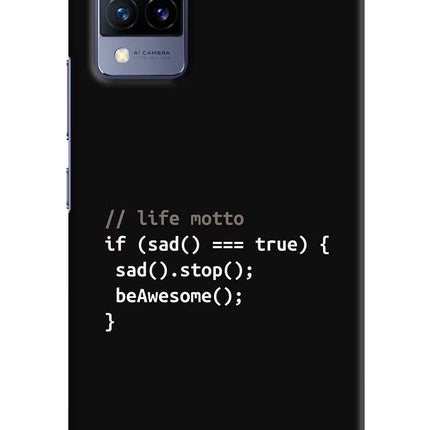 Life Motto Code Vivo V21 Hard Case Back Cover by Casekaro