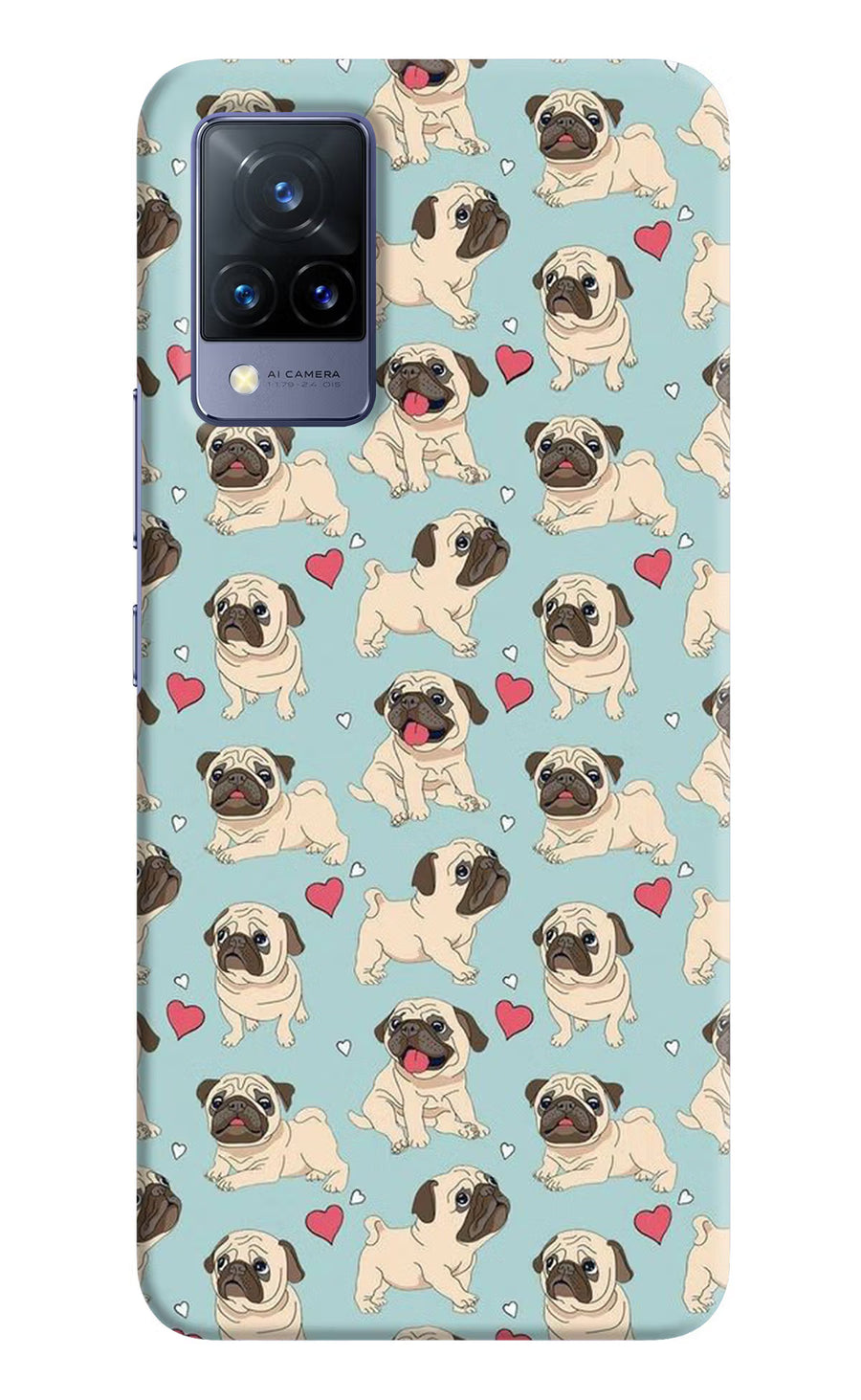 Pug Dog Vivo V21 Back Cover, Hard case