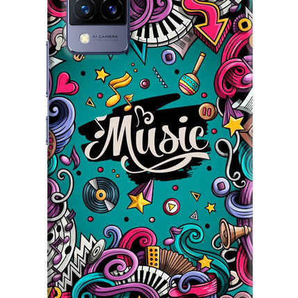 Music Graffiti Vivo V21 Hard Case Back Cover by Casekaro