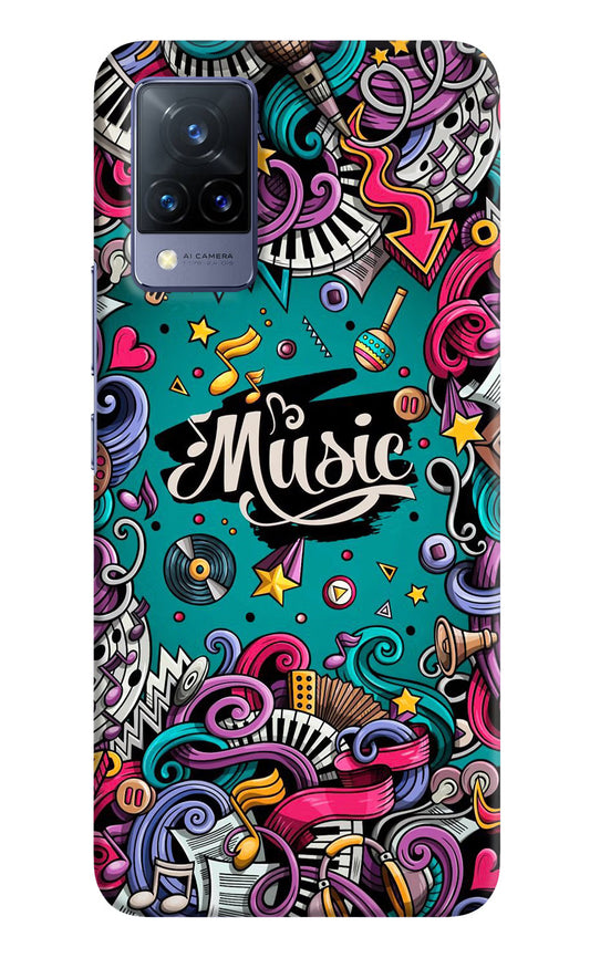 Music Graffiti Vivo V21 Hard Case Back Cover by Casekaro