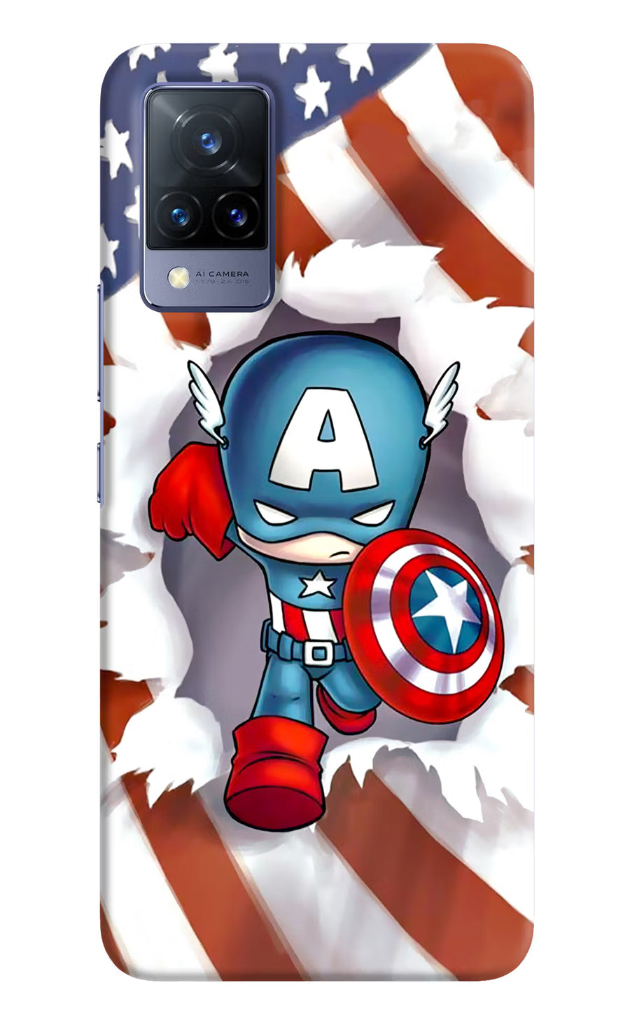 Captain America Vivo V21 Back Cover, Hard case