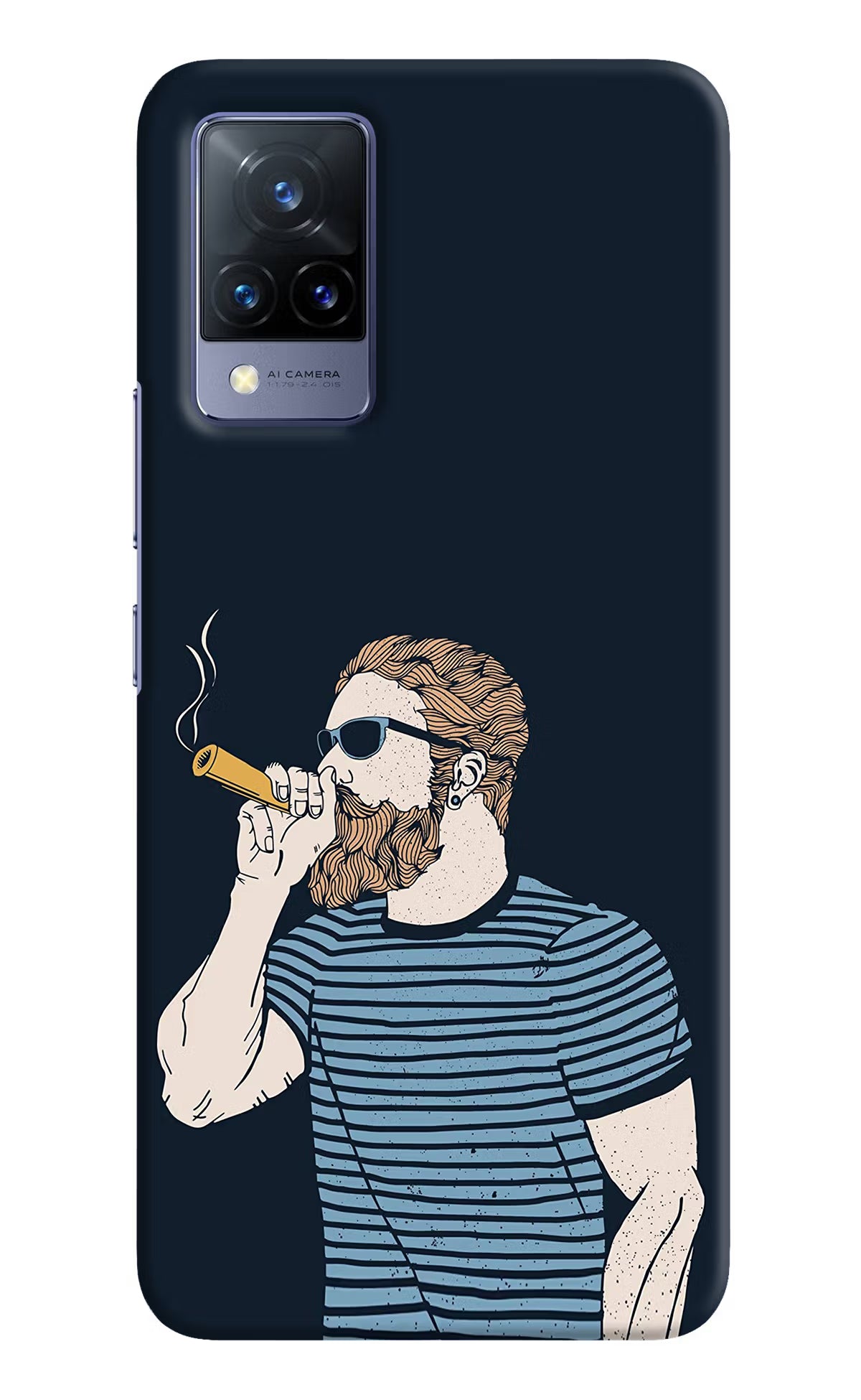 Smoking Vivo V21 Hard Case Back Cover by Casekaro