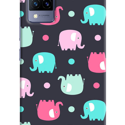 Elephants Vivo V21 Hard Case Back Cover by Casekaro