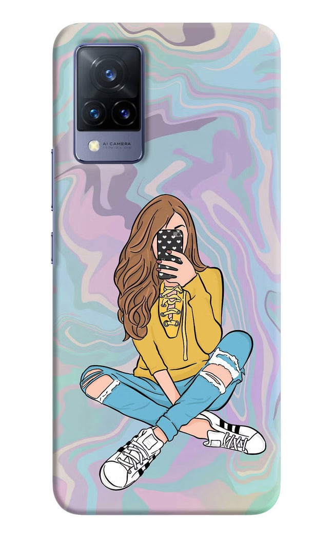 Selfie Girl Vivo V21 Hard Case Back Cover by Casekaro