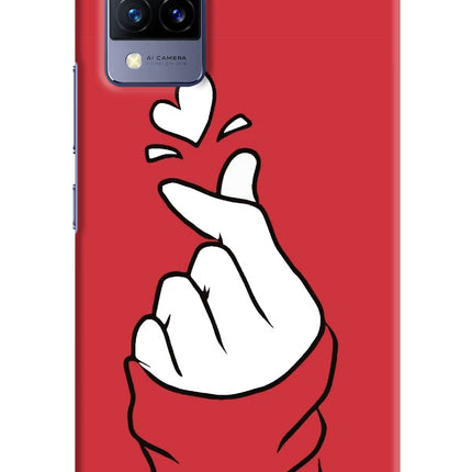 Korean Love Sign Vivo V21 Hard Case Back Cover by Casekaro
