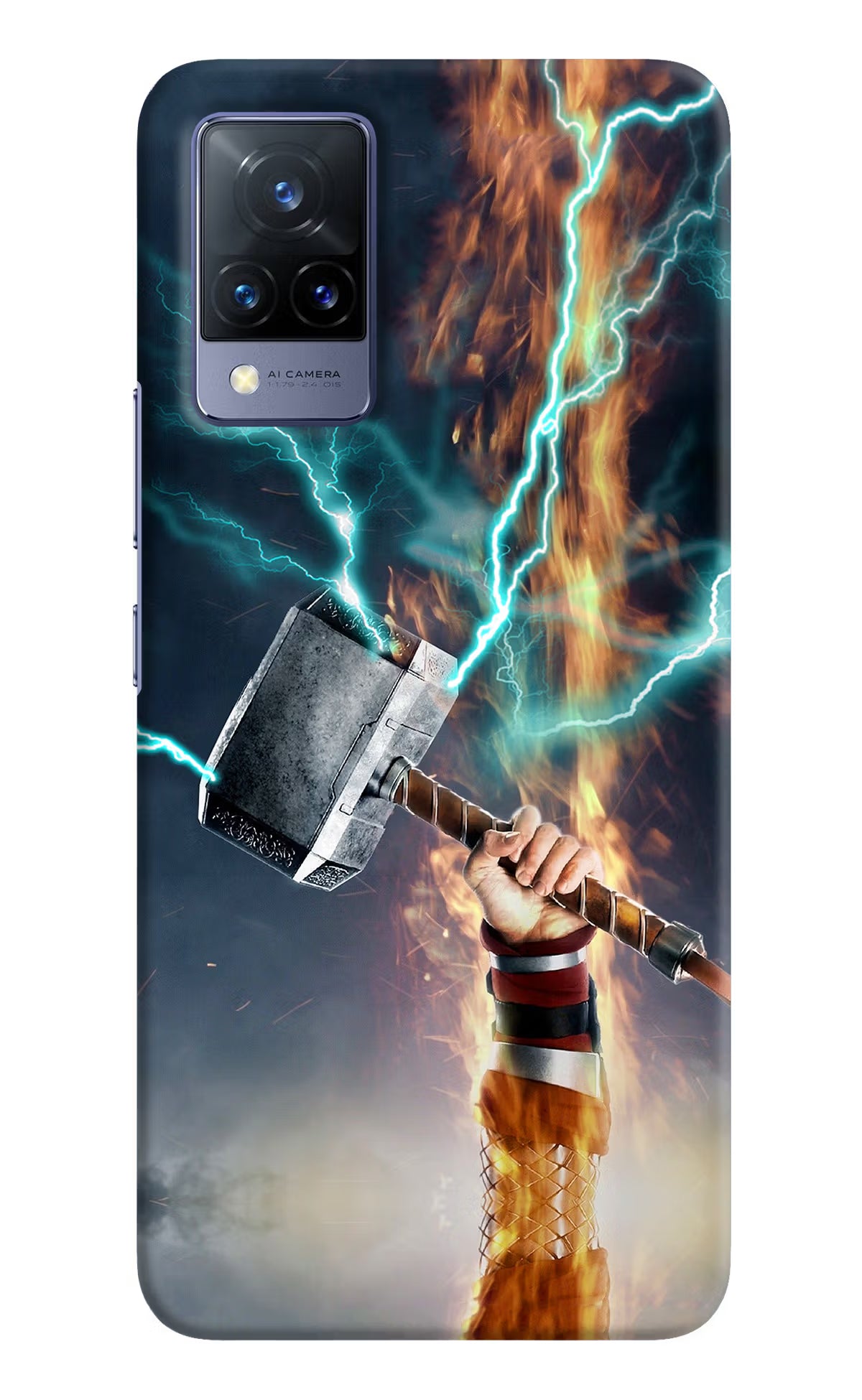 Thor Hammer Mjolnir Vivo V21 Hard Case Back Cover by Casekaro