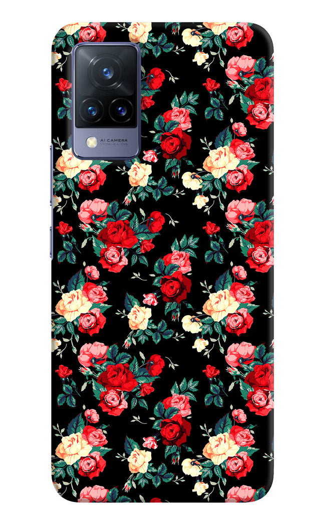 Rose Pattern Vivo V21 Hard Case Back Cover by Casekaro