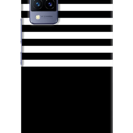 Black and White Print Vivo V21 Hard Case Back Cover by Casekaro
