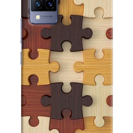 Wooden Puzzle Vivo V21 Hard Case Back Cover by Casekaro
