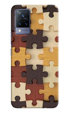 Wooden Puzzle Vivo V21 Hard Case Back Cover by Casekaro
