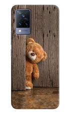 Teddy Wooden Vivo V21 Hard Case Back Cover by Casekaro
