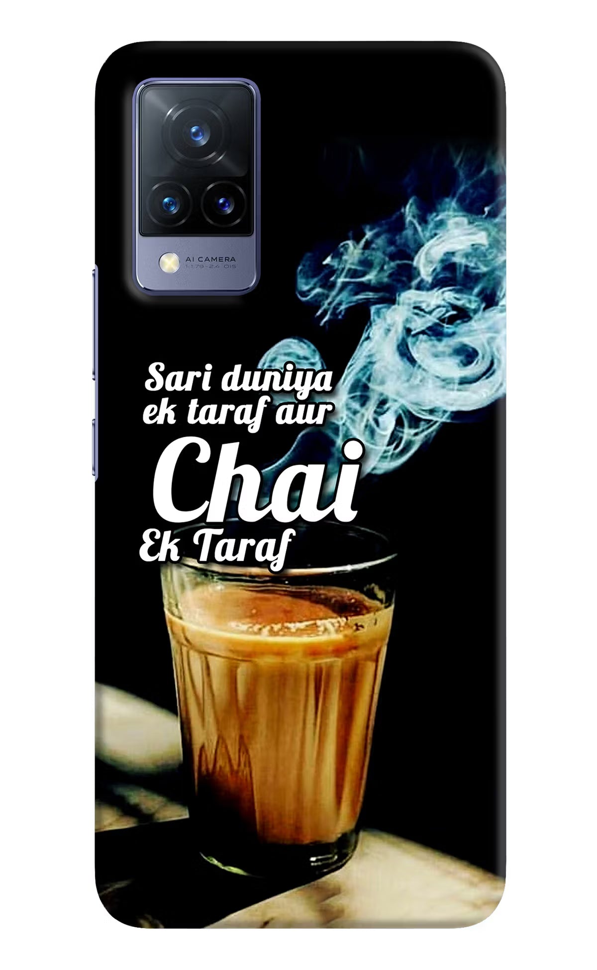 Chai Ek Taraf Quote Vivo V21 Hard Case Back Cover by Casekaro