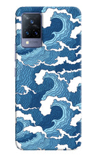 Blue Waves Vivo V21 Hard Case Back Cover by Casekaro