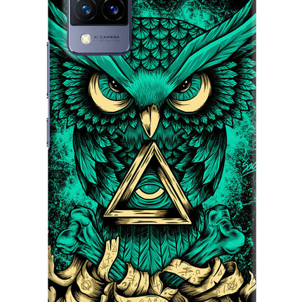 Green Owl Vivo V21 Hard Case Back Cover by Casekaro