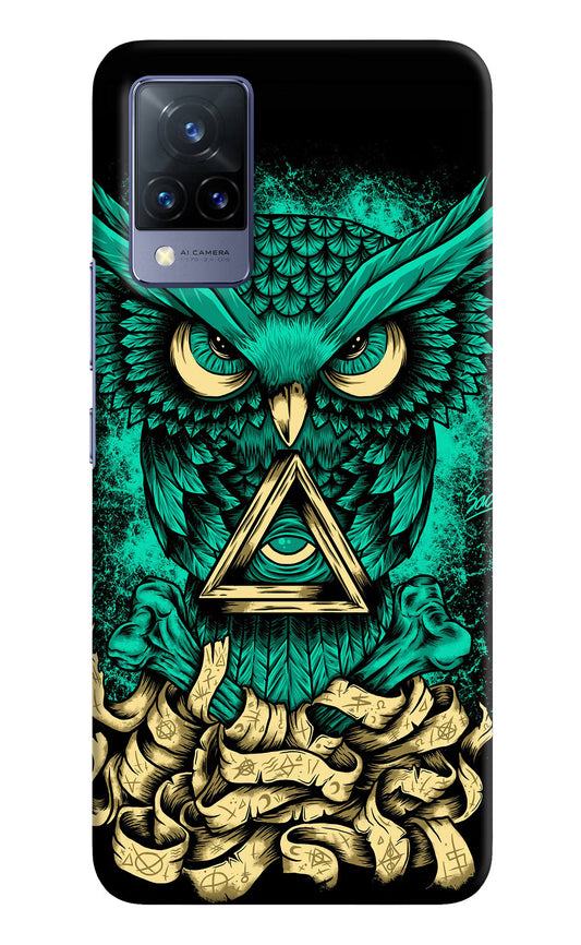 Green Owl Vivo V21 Hard Case Back Cover by Casekaro