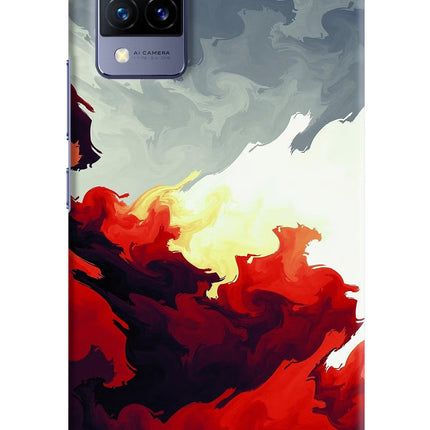 Fire Cloud Vivo V21 Hard Case Back Cover by Casekaro