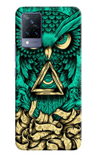 Green Owl Vivo V21 Hard Case Back Cover by Casekaro