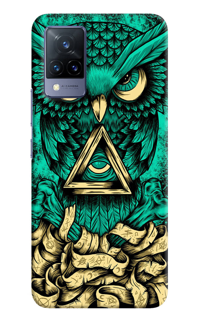 Green Owl Vivo V21 Hard Case Back Cover by Casekaro