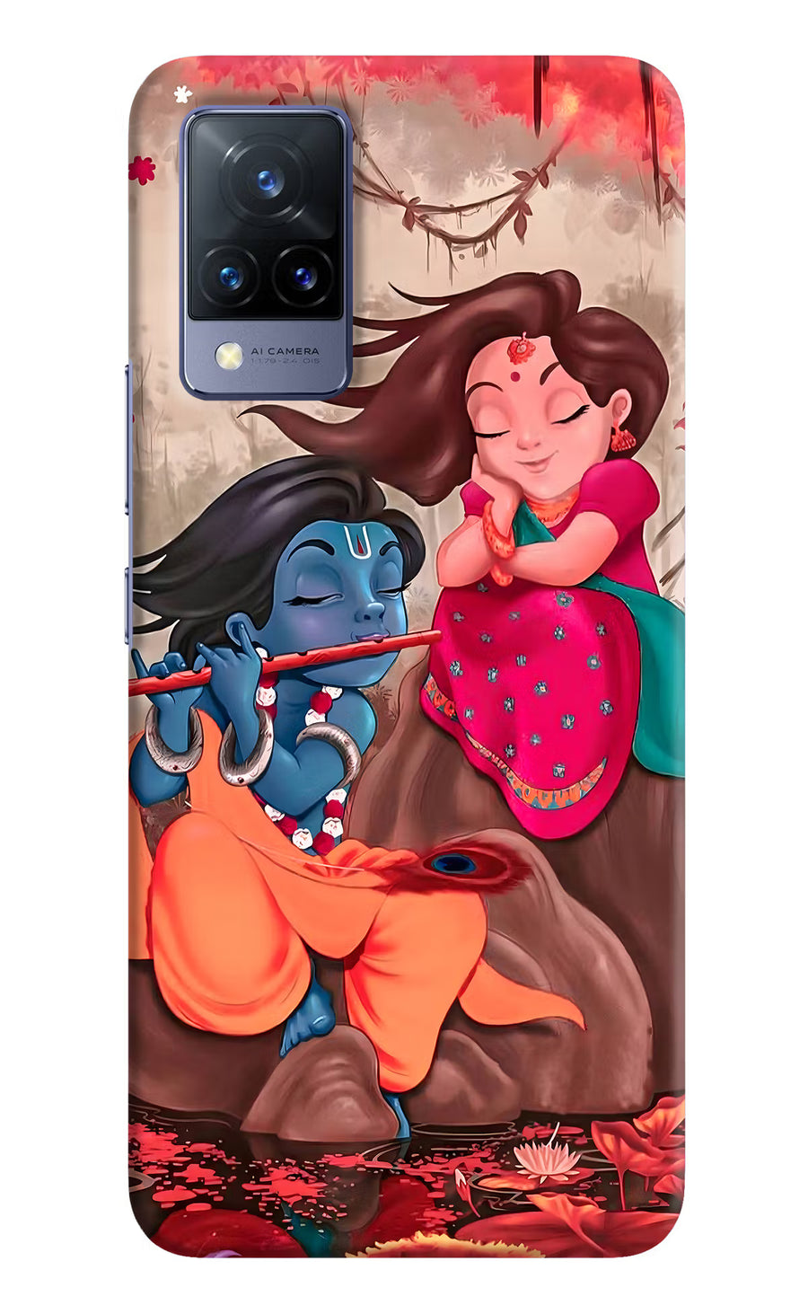 Radhe Krishna Vivo V21 Back Cover, Hard case