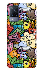 Veggie Doodle Vivo V21 Hard Case Back Cover by Casekaro
