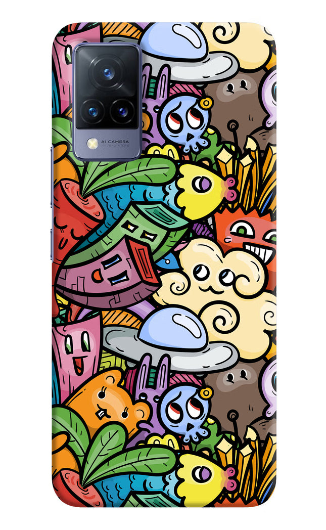 Veggie Doodle Vivo V21 Hard Case Back Cover by Casekaro